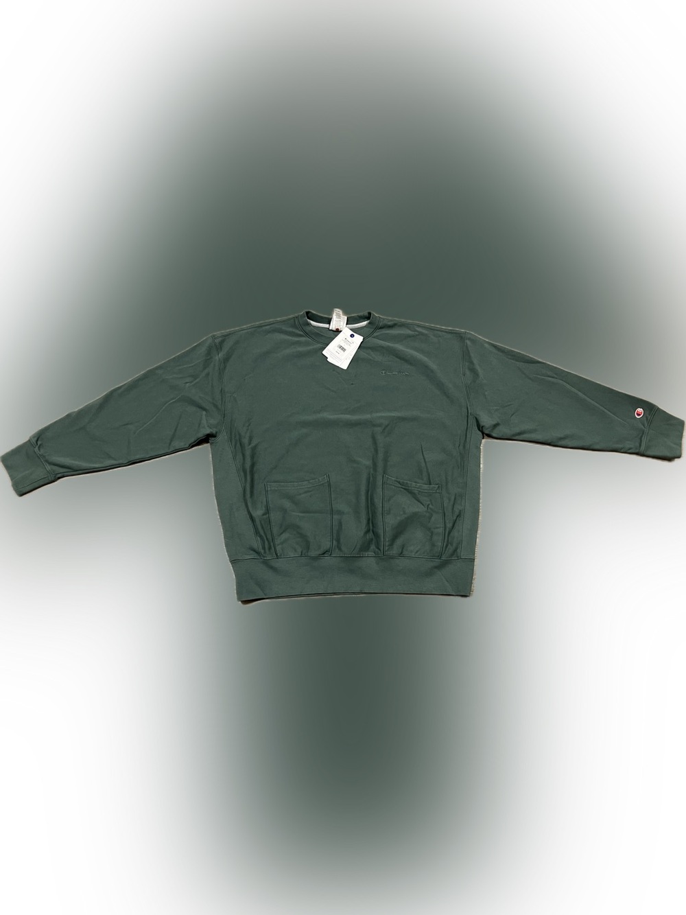 Champion Rewind Vintage Wash Crewneck Sweatshirt Dark Forest NWT L